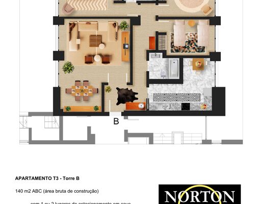 Apartamento T3 NOVO! Barreiro Centro ( Edifício Norton De Matos )
